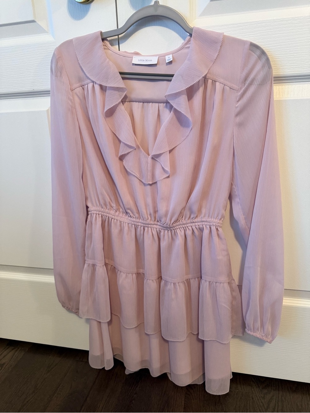 Aritzia -  Little Moon Lilac Ruffle-Trim Midi Dress